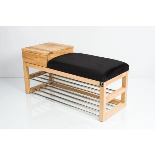 Ławka Szafka Pufa Tapicerowana Siedzisko Gładkie Czarny LGS-83 Rozmiary od 50 cm do 200 cm