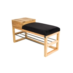 Ławka Szafka Pufa Tapicerowana Siedzisko Gładkie Czarny LGS-84 Rozmiary od 50 cm do 200 cm