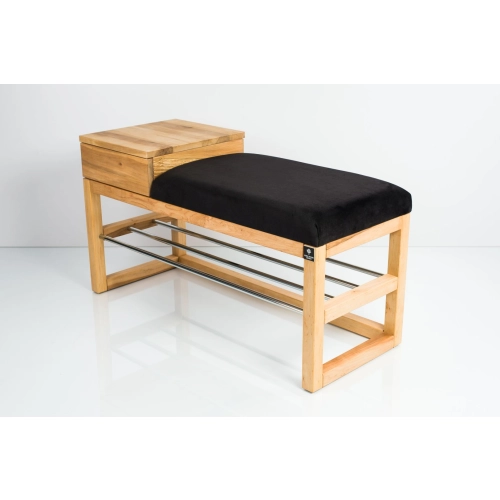 Ławka Szafka Pufa Tapicerowana Siedzisko Gładkie Czarny LGS-84 Rozmiary od 50 cm do 200 cm