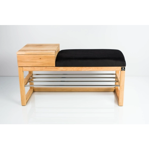 Ławka Szafka Pufa Tapicerowana Siedzisko Gładkie Czarny LGS-84 Rozmiary od 50 cm do 200 cm