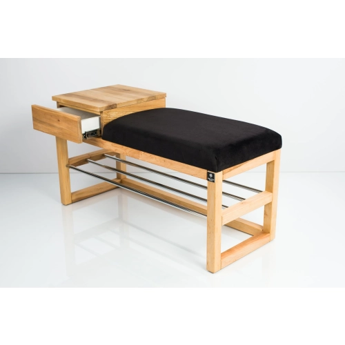 Ławka Szafka Pufa Tapicerowana Siedzisko Gładkie Czarny LGS-84 Rozmiary od 50 cm do 200 cm