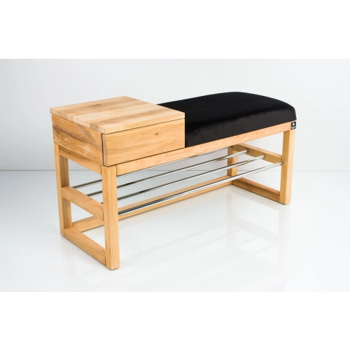 Ławka Szafka Pufa Tapicerowana Siedzisko Gładkie Czarny LGS-84 Rozmiary od 50 cm do 200 cm