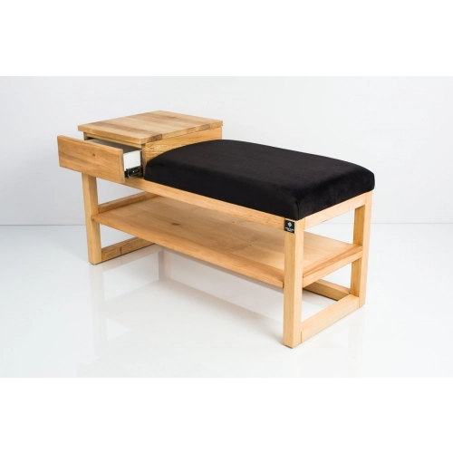 Ławka Szafka Pufa Tapicerowana Siedzisko Gładkie Czarny LGS-85 Rozmiary od 50 cm do 200 cm