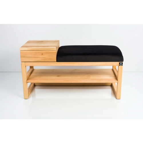 Ławka Szafka Pufa Tapicerowana Siedzisko Gładkie Czarny LGS-85 Rozmiary od 50 cm do 200 cm