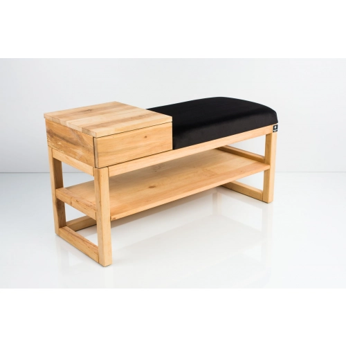 Ławka Szafka Pufa Tapicerowana Siedzisko Gładkie Czarny LGS-85 Rozmiary od 50 cm do 200 cm