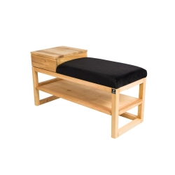 Ławka Szafka Pufa Tapicerowana Siedzisko Gładkie Czarny LGS-85 Rozmiary od 50 cm do 200 cm