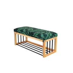 Ławka Pufa Tapicerowana Siedzisko Gładkie Liście Tropikalne LGS-86 Rozmiary od 50 cm do 200 cm