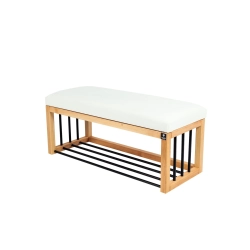 Ławka Pufa Tapicerowana Siedzisko Gładkie Biały LGS-86 Rozmiary od 50 cm do 200 cm