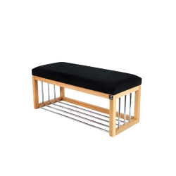 Ławka Pufa Tapicerowana Siedzisko Gładkie Czarny LGS-87 Rozmiary od 50 cm do 200 cm