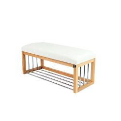 Ławka Pufa Tapicerowana Siedzisko Gładkie Ekoskóra Biały LGS-87 Rozmiary od 50 cm do 200 cm