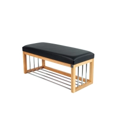 Ławka Pufa Tapicerowana Siedzisko Gładkie Ekoskóra Czarny LGS-87 Rozmiary od 50 cm do 200 cm