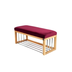 Ławka Pufa Tapicerowana Siedzisko Gładkie Bordowy LGS-87 Rozmiary od 50 cm do 200 cm