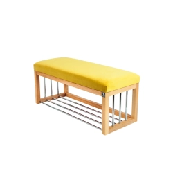 Ławka Pufa Tapicerowana Siedzisko Gładkie Cytrynowa Żółcień LGS-87 Rozmiary od 50 cm do 200 cm