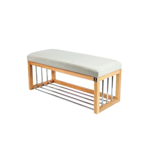 Ławka Pufa Tapicerowana Siedzisko Gładkie Srebrny LGS-87 Rozmiary od 50 cm do 200 cm