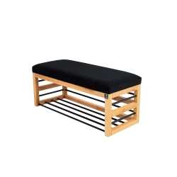 Ławka Pufa Tapicerowana Siedzisko Gładkie Czarny LGS-88 Rozmiary od 50 cm do 200 cm