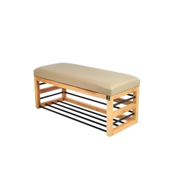 Ławka Pufa Tapicerowana Siedzisko Gładkie Ekoskóra Beż LGS-88 Rozmiary od 50 cm do 200 cm