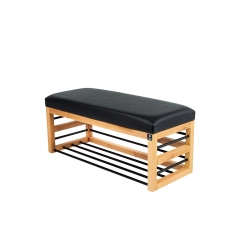 Ławka Pufa Tapicerowana Siedzisko Gładkie Ekoskóra Czarny LGS-88 Rozmiary od 50 cm do 200 cm