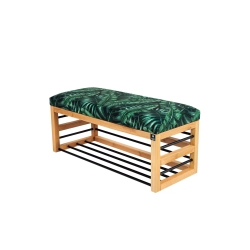 Ławka Pufa Tapicerowana Siedzisko Gładkie Liście Tropikalne LGS-88 Rozmiary od 50 cm do 200 cm