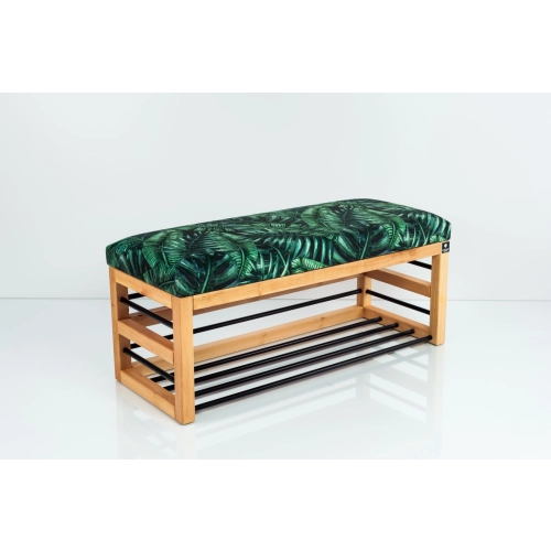 Ławka Pufa Tapicerowana Siedzisko Gładkie Liście Tropikalne LGS-88 Rozmiary od 50 cm do 200 cm