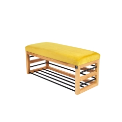 Ławka Pufa Tapicerowana Siedzisko Gładkie Cytrynowa Żółcień LGS-88 Rozmiary od 50 cm do 200 cm