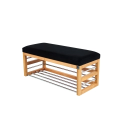 Ławka Pufa Tapicerowana Siedzisko Gładkie Czarny LGS-89 Rozmiary od 50 cm do 200 cm