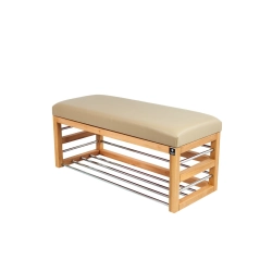 Ławka Pufa Tapicerowana Siedzisko Gładkie Ekoskóra Beż LGS-89 Rozmiary od 50 cm do 200 cm