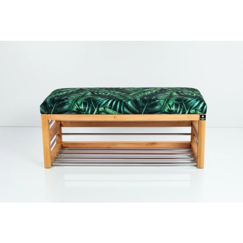 Ławka Pufa Tapicerowana Siedzisko Gładkie Liście Tropikalne LGS-89 Rozmiary od 50 cm do 200 cm