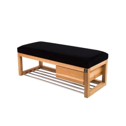 Ławka Szafka Pufa Tapicerowana Siedzisko Gładkie Czarny LGS-9 Rozmiary od 50 cm do 200 cm