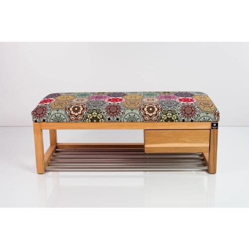 Ławka Szafka Pufa Tapicerowana Siedzisko Gładkie Hexagony Mandala LGS-9 Rozmiary od 50 cm do 200 cm