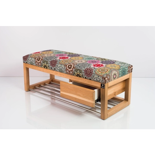 Ławka Szafka Pufa Tapicerowana Siedzisko Gładkie Hexagony Mandala LGS-9 Rozmiary od 50 cm do 200 cm