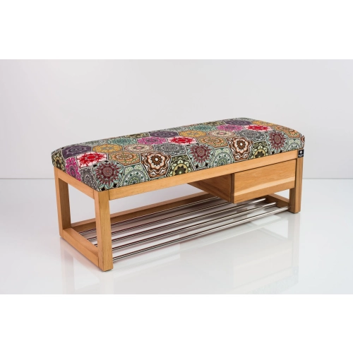 Ławka Szafka Pufa Tapicerowana Siedzisko Gładkie Hexagony Mandala LGS-9 Rozmiary od 50 cm do 200 cm