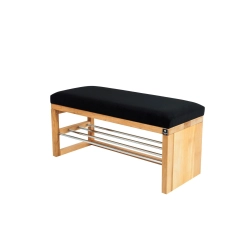 Ławka Pufa Tapicerowana Siedzisko Gładkie Czarny LGS-91 Rozmiary od 50 cm do 200 cm