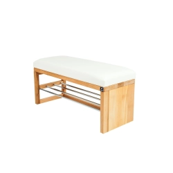 Ławka Pufa Tapicerowana Siedzisko Gładkie Ekoskóra Biały LGS-91 Rozmiary od 50 cm do 200 cm