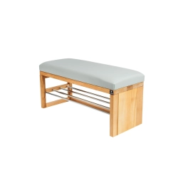 Ławka Pufa Tapicerowana Siedzisko Gładkie Ekoskóra Popiel LGS-91 Rozmiary od 50 cm do 200 cm