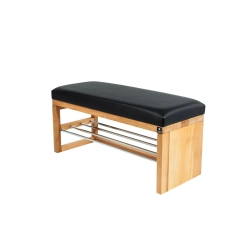 Ławka Pufa Tapicerowana Siedzisko Gładkie Ekoskóra Czarny LGS-91 Rozmiary od 50 cm do 200 cm