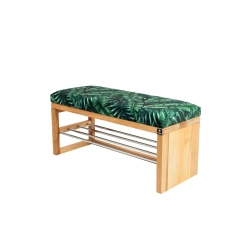 Ławka Pufa Tapicerowana Siedzisko Gładkie Liście Tropikalne LGS-91 Rozmiary od 50 cm do 200 cm