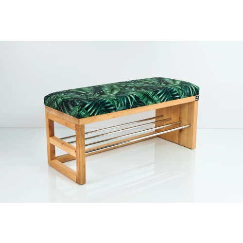 Ławka Pufa Tapicerowana Siedzisko Gładkie Liście Tropikalne LGS-91 Rozmiary od 50 cm do 200 cm
