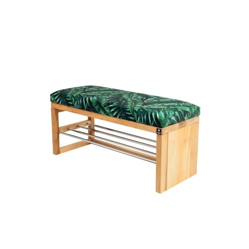 Ławka Pufa Tapicerowana Siedzisko Gładkie Liście Tropikalne LGS-91 Rozmiary od 50 cm do 200 cm