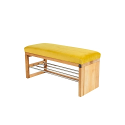 Ławka Pufa Tapicerowana Siedzisko Gładkie Cytrynowa Żółcień LGS-91 Rozmiary od 50 cm do 200 cm