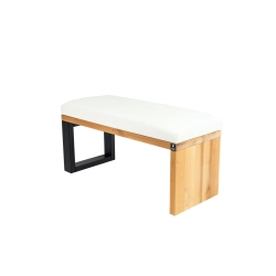 Ławka Pufa Tapicerowana Siedzisko Gładkie Ekoskóra Biały LGS-92 Rozmiary od 50 cm do 200 cm