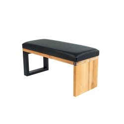 Ławka Pufa Tapicerowana Siedzisko Gładkie Ekoskóra Czarny LGS-92 Rozmiary od 50 cm do 200 cm