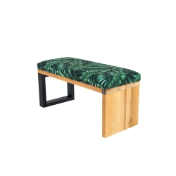 Ławka Pufa Tapicerowana Siedzisko Gładkie Liście Tropikalne LGS-92 Rozmiary od 50 cm do 200 cm