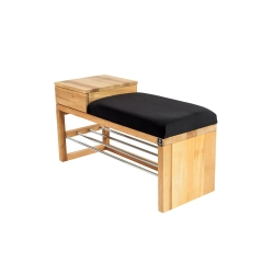 Ławka Pufa Tapicerowana Siedzisko Gładkie Czarny LGS-96 Rozmiary od 50 cm do 200 cm