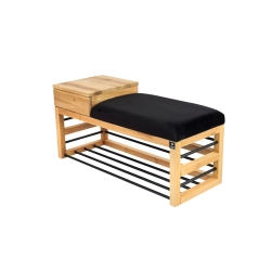 Ławka Pufa Tapicerowana Siedzisko Gładkie Czarny LGS-99 Rozmiary od 50 cm do 200 cm