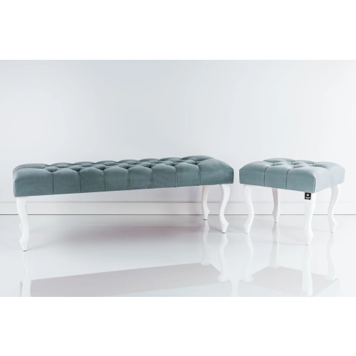 Komplet Ławeczka LPP-1 i Taboret Pufa Popiel Guzik Kryształ LPP-0 Rozmiary