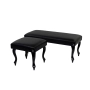 Komplet Ławeczka Tapicerowana LPG-1 i Taboret Pufa Czarny LPG-0 Rozmiary