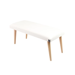 Ławeczka Pufa Tapicerowana Siedzisko Gładkie Ekoskóra Biały LPG-10 Rozmiary od 50 cm do 120 cm
