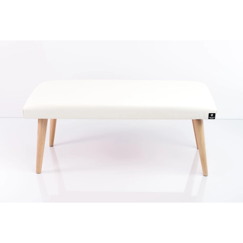 Ławeczka Pufa Tapicerowana Siedzisko Gładkie Ekoskóra Biały LPG-10 Rozmiary od 50 cm do 120 cm