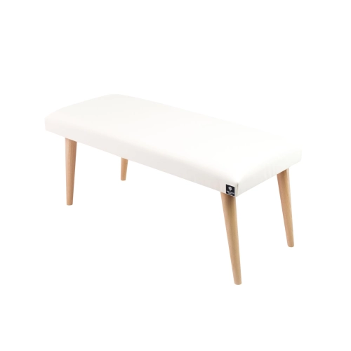 Ławeczka Pufa Tapicerowana Siedzisko Gładkie Ekoskóra Biały LPG-10 Rozmiary od 50 cm do 120 cm