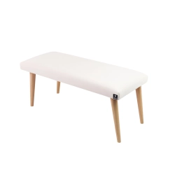 Ławeczka Pufa Tapicerowana Siedzisko Gładkie Ekoskóra Ecru LPG-10 Rozmiary od 50 cm do 120 cm